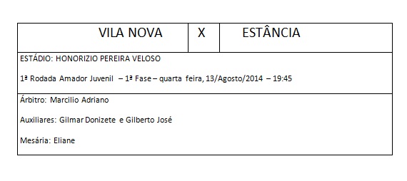 Amador Juvenil arbitragem quarta feira